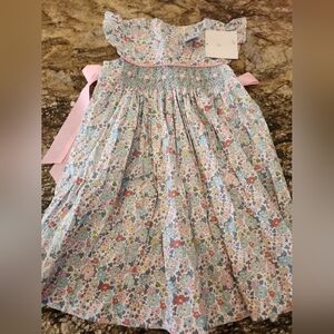Floral Kids Dress with Pink Accents